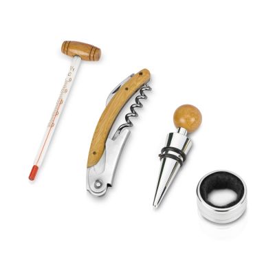 Набор аксессуаров для вина Бомонт, коричневый замочек-1