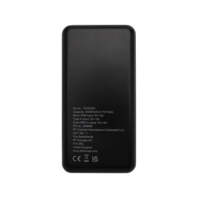Портативное зарядное устройство Loop емкостью 20 000 мАч, сплошной черный-2