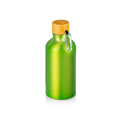 Бутылка Hip S Bamboo с карабином 400мл, зеленое яблоко-0