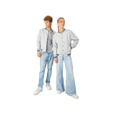 Бомбер Oxford, серый меланж, унисекс-5