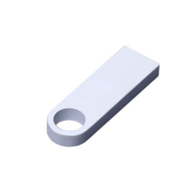 USB 2.0-флешка на 8 Гб с мини чипом и круглым отверстием, белый-0