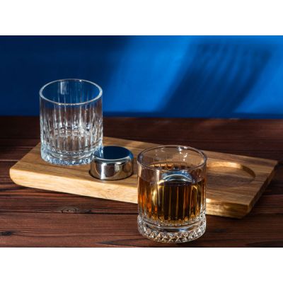 Набор для виски и коктейлей на подставке из дуба Savour-11