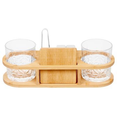 Набор для виски на бамбуковой подставке Boulevardier-2