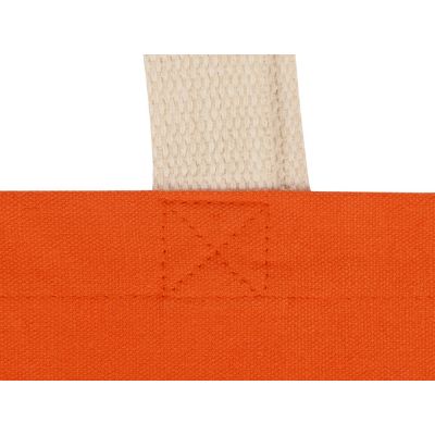 Сумка для шопинга Steady из хлопка с парусиновыми ручками, 260 г/м2, оранжевый-4