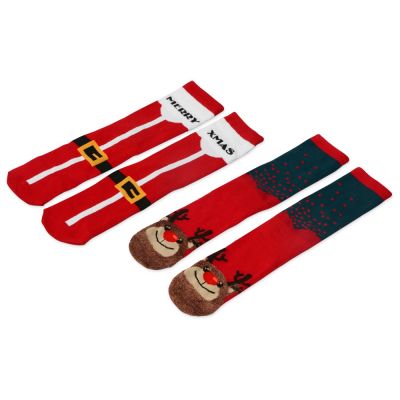 Набор носков с рождественской символикой в мешке мужские, 2 пары, красный-0