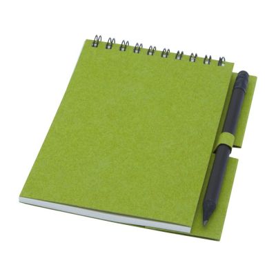 Блокнот Luciano Eco на пружине, с карандашом, маленький, зеленый-0