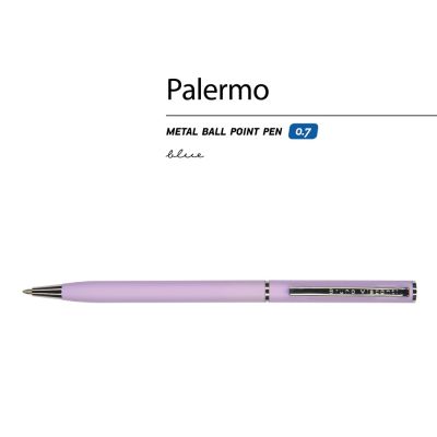 Ручка шариковая автоматическая BrunoVisconti® PALERMO цвет корпуса сиреневый, soft-touch, 0.7 мм-1