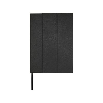 Блокнот Alejandra формата А5 с твердой обложкой из переработанной кожи - сплошной черный-1