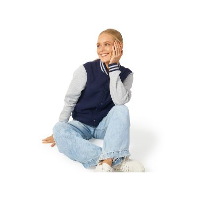 Бомбер Oxford, темно-синий/серый меланж, унисекс-3