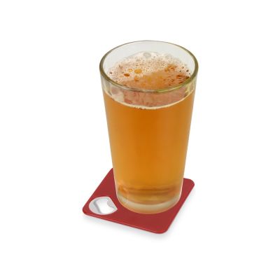 Подставка для кружки с открывалкой Liso, черный/красный-1