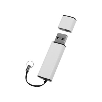 Флеш-карта USB 2.0 16 Gb металлическая с колпачком Borgir, белый-1