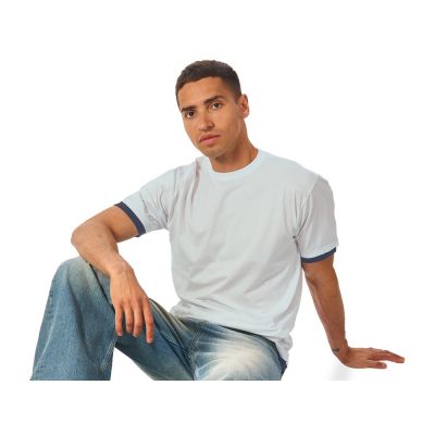 Футболка Rotterdam мужская, жемчужный/темно-синий-1