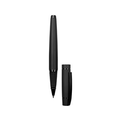 Ручка металлическая роллер Uma VIP R GUM soft-touch с зеркальной гравировкой, черный-2