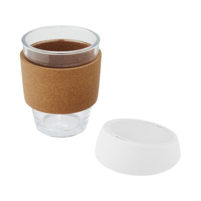 Lidan Кружка из объемом 360 мл с пробковым держателем и силиконовой крышкой, белый-3