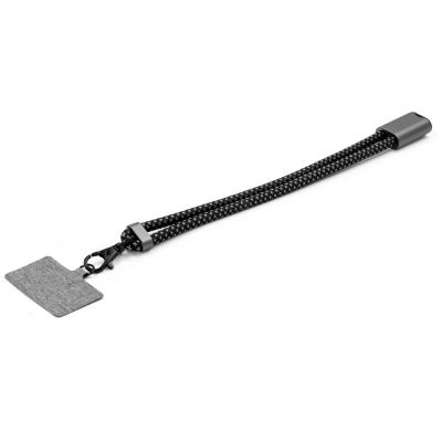 Ремешок-держатель для телефона с зарядным кабелем USB-C - USB-C Lany Wristband Charge Eco, серый-1