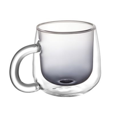 Кружка с двойными стенками с широкой ручкой и градиентным покрытием Fog, черный-2