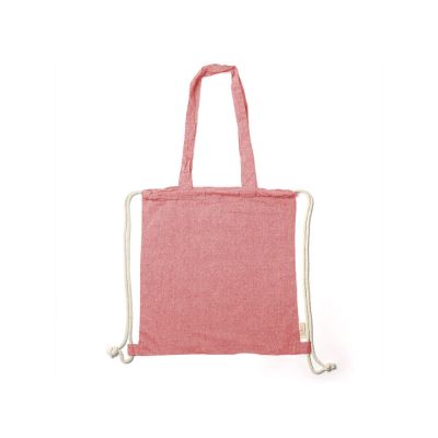 Рюкзак-мешок VARESE из переработанного хлопка, красный-0