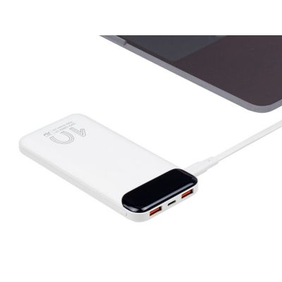 RIVACASE VA2540 (10 000mAh), QC/PD 20W внешний аккумулятор с дисплеем, белый 12/48-11