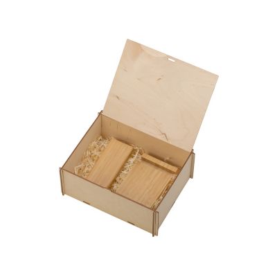 Подарочный набор с БЗУ и внешним аккумулятором Bamboo Set, натуральный-1