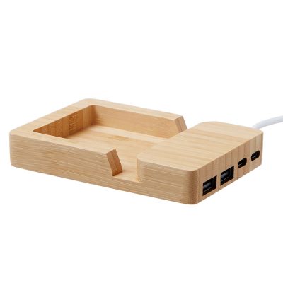 USB хаб Memo, 2*USB, 2*Type C, бамбук-8