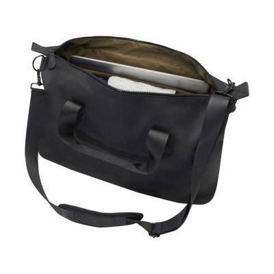 Спортивная сумка для ноутбука с диагональю экрана 15,6 дюйма Turner, изготовленная из переработанных материалов согласно стандарту GRS - сплошной черный-3