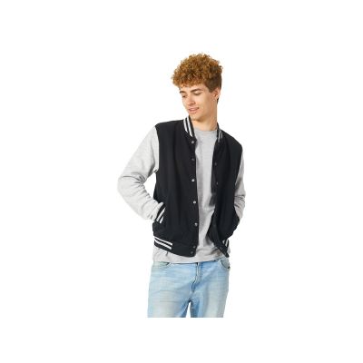 Бомбер Oxford, черный/серый меланж, унисекс-3