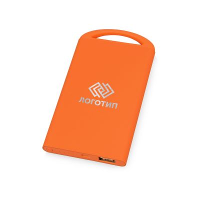 Портативное зарядное устройство Shine с зеркальной гравировкой, 4000 mAh, оранжевый-0
