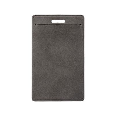 Вертикальный чехол для пропуска из экокожи Alicante, темно-серый-2