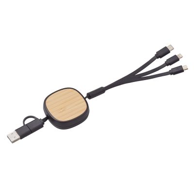 Универсальный кабель с ретрактором 3-в-1 Retrax, черный-1