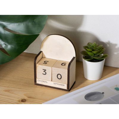 Настольный деревянный вечный календарь-7
