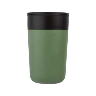 Кружка Nordia объемом 400 мл из переработанных материалов с двойными стенками, зеленый яркий-1