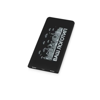 Портативное зарядное устройство с белой подсветкой логотипа Faros, soft-touch, 4000 mAh-0