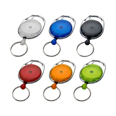 Брелок с ретрактором Demos, белый прозрачный-2