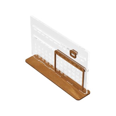 Вечный календарь Evermore 210х127 мм: фанера 3 мм, орг стекло 4 мм, упаковка в плотный крафт конверт-2