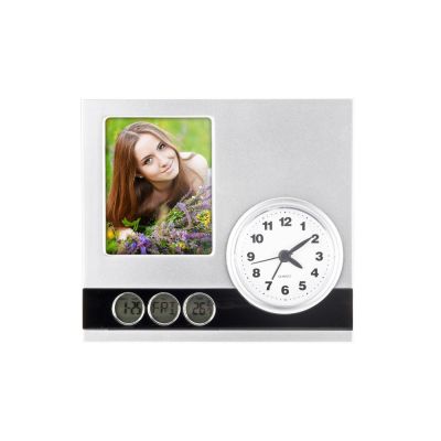 Часы с датой, термометром и рамкой для фотографии 6х9 см-1