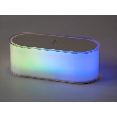 Ночник с беспроводной зарядкой и RGB подсветкой Miracle, 15 Вт, белый-14