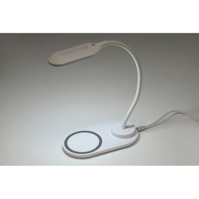 Настольный светильник с беспроводной зарядкой Flamp, белый-2