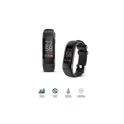 Фитнес-браслет с виртуальным тренером и измерением ЭКГ Canyon Smart Coach SB-75, IP67, черный-3