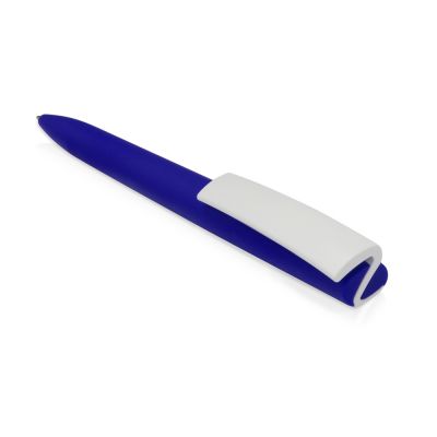 Ручка пластиковая soft-touch шариковая Zorro, синий/белый-4