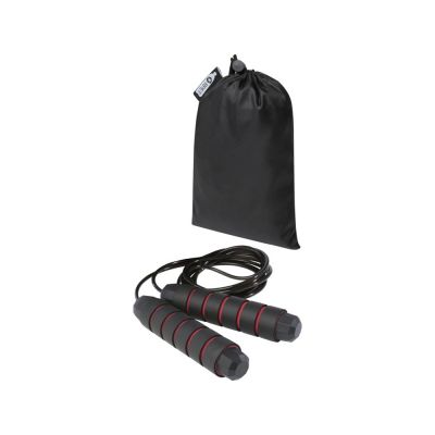 Austin, скакалка с мягкими ручками в чехле из переработанного PET-материала, красный-0