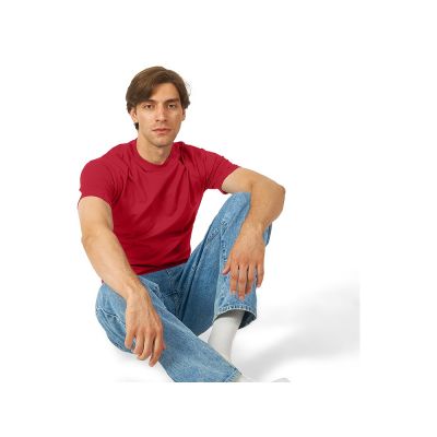 Футболка HD Fit короткий рукав с эластаном, мужская, красный-1