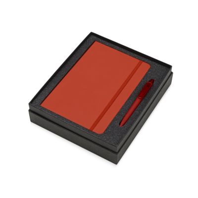 Подарочный набор Vision Pro soft-touch с ручкой и блокнотом А5, красный-0