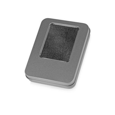 Подарочная коробка для флеш-карт Сиам, серебристый-0