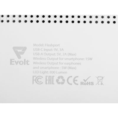 Складная зарядная станция с беспроводной зарядкой Flashport, 15 Вт, белый-11