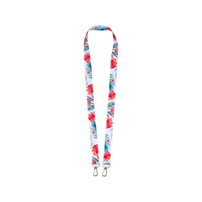 Ланъярд 2 см под сублимацию с 2-мя карабинами, серебристый-2