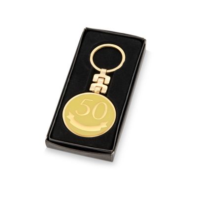 Брелок Юбилей - 50 лет, золотистый-3