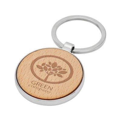 Круглый брелок Moreno из бука, дерево-4