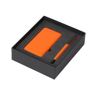 Подарочный набор c пластиковой ручкой, повербанком С1, 5000 mAh, оранжевый-1