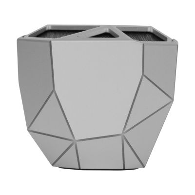 Портативная колонка Geo, серебристый + синяя подсветка-2