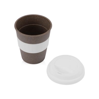 Стакан с силиконовой крышкой Cafe, белый-1